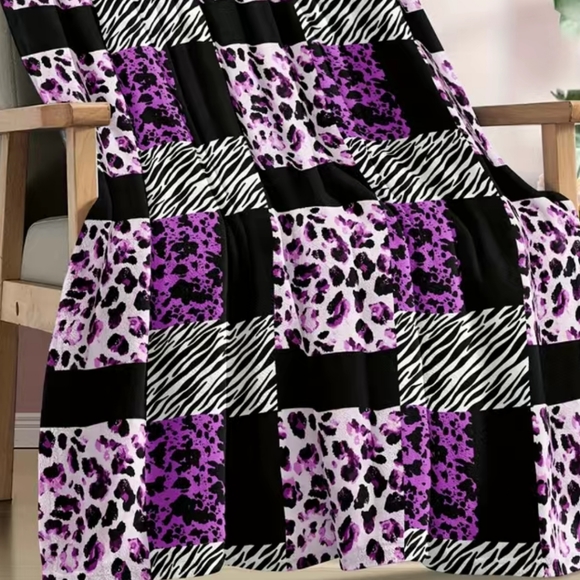 Leopard and zebra print bohemian style blanket - Picture 6 of 6